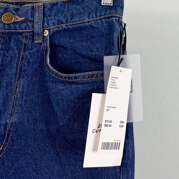 NWT Urban Outfitters BDG Dropped Straight High Waisted Dark Wash Jeans - Picture 8 of 11